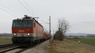 Servizio REX41 per Ceské Velenice , per la 1144 113, impegnata lungo la trafficata linea da Vienna a Tulln an der Donau.