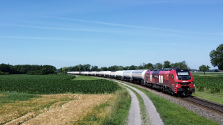 Rail Cargo Group 159 268 verso Burghausen vista dal drone